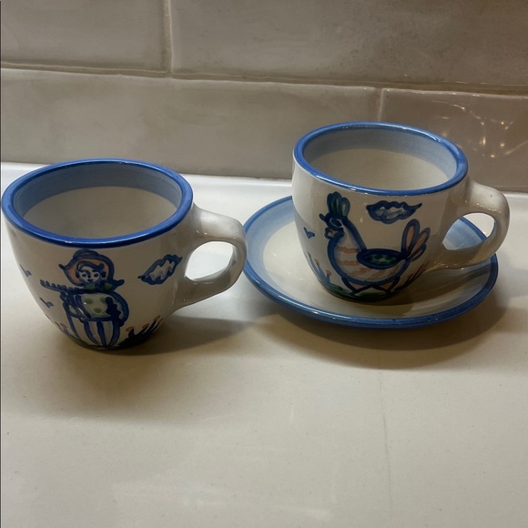 Stoneware Other - MA Hadley Pottery Stoneware Coffee/ 2 Tea Cups And 1 Saucer